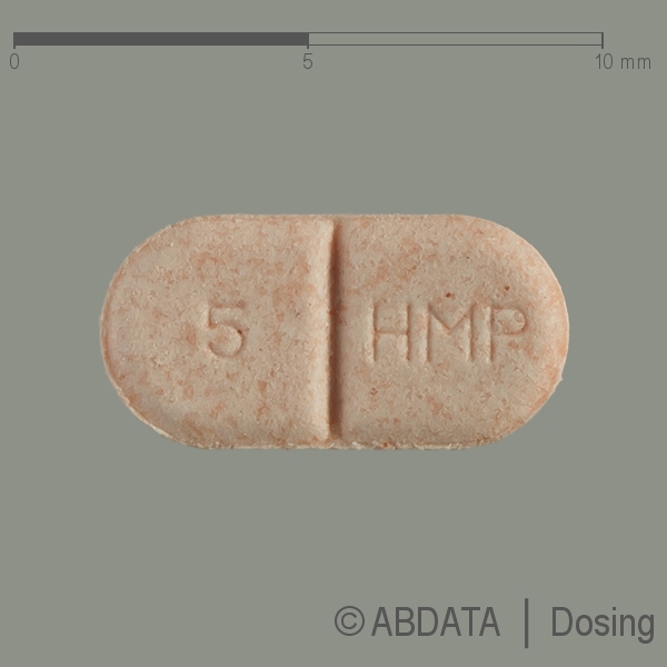 Produktabbildungen für DELIX 5 mg Tabletten in der Vorder-, Hinter- und Seitenansicht.