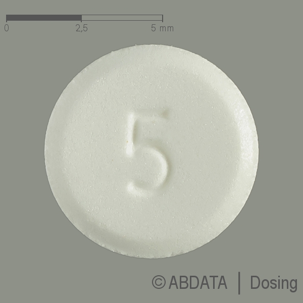 Produktabbildungen für PREDNISOLON AL 5 mg Tabletten in der Vorder-, Hinter- und Seitenansicht.