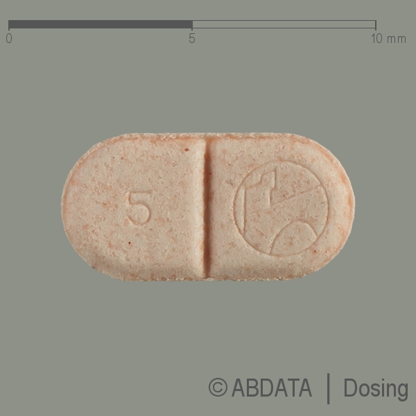 Produktabbildungen für DELIX 5 mg Tabletten in der Vorder-, Hinter- und Seitenansicht.