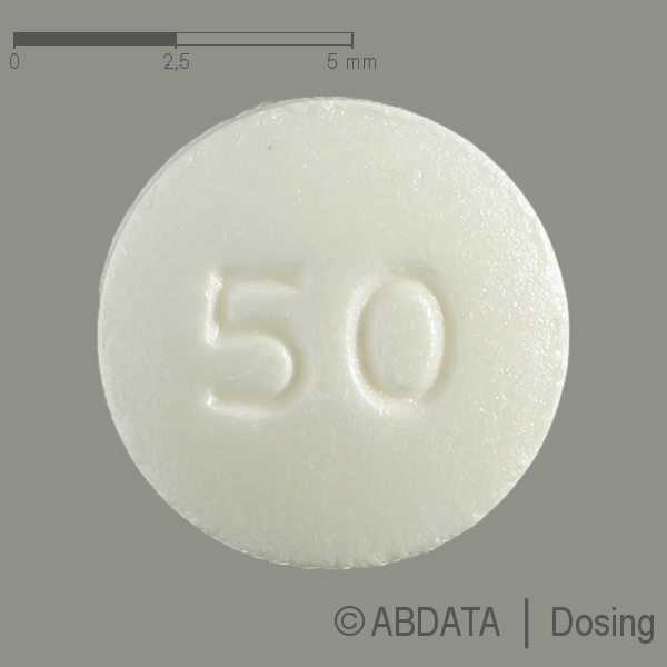 Produktabbildungen für QUETIAPIN AL 50 mg Retardtabletten in der Vorder-, Hinter- und Seitenansicht.