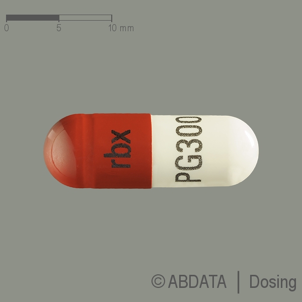 Produktabbildungen für PREGABALIN BASICS 300 mg Hartkapseln in der Vorder-, Hinter- und Seitenansicht.