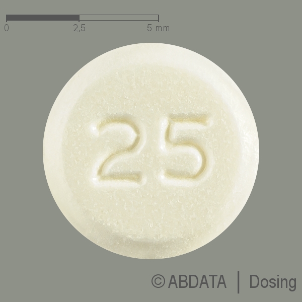 Produktabbildungen für L-THYROXIN Zentiva 25 Mikrogramm Tabletten in der Vorder-, Hinter- und Seitenansicht.