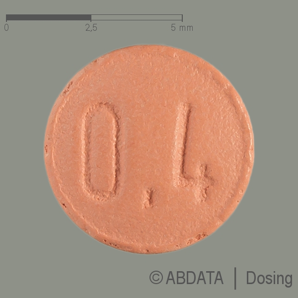 Produktabbildungen für PHYSIOTENS 0,4 mg Filmtabletten in der Vorder-, Hinter- und Seitenansicht.