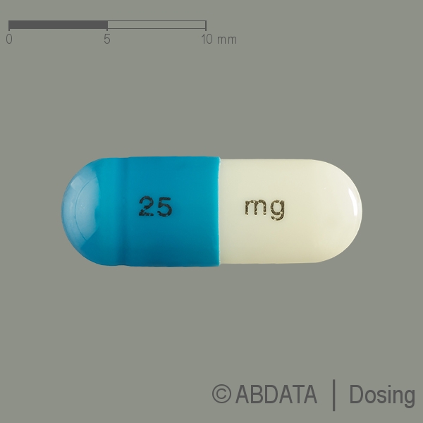 Produktabbildungen für ATOMOXETIN Glenmark 25 mg Hartkapseln in der Vorder-, Hinter- und Seitenansicht.