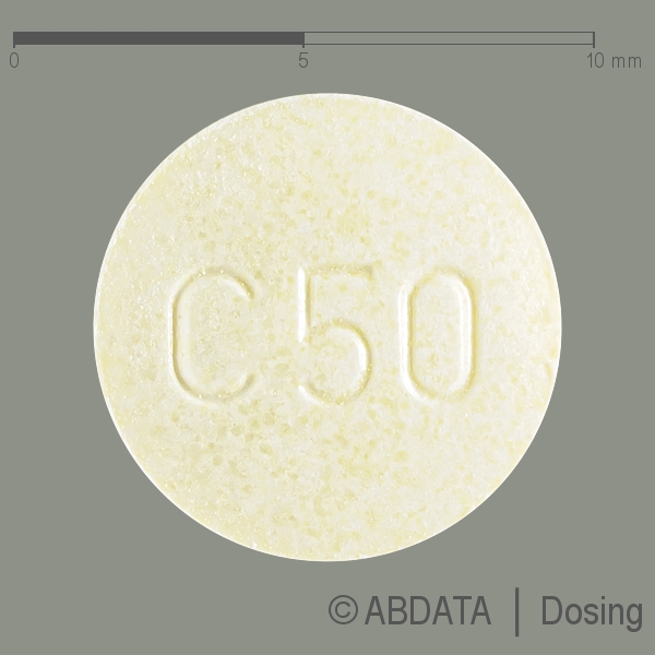 Produktabbildungen für CLOZAPIN HEXAL 50 mg Tabletten in der Vorder-, Hinter- und Seitenansicht.
