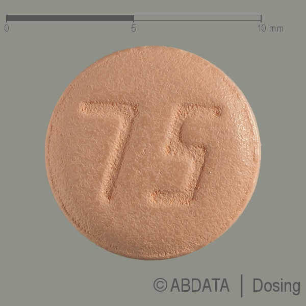 Produktabbildungen für ISCOVER 75 mg Filmtabletten in der Vorder-, Hinter- und Seitenansicht.
