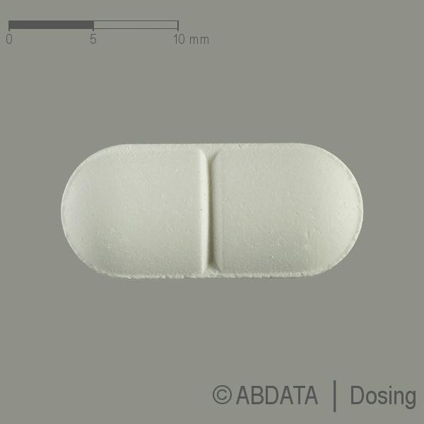 Produktabbildungen für AMISULPRID AAA-Pharma 400 mg Filmtabletten in der Vorder-, Hinter- und Seitenansicht.