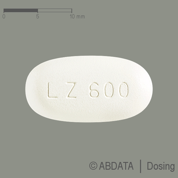 Produktabbildungen für LINEZOLID-1A Pharma 600 mg Filmtabletten in der Vorder-, Hinter- und Seitenansicht.