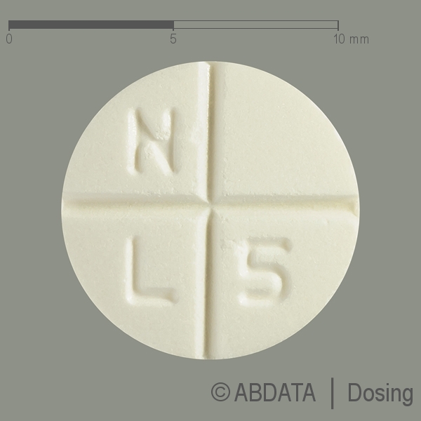 Produktabbildungen für NEBIVOLOL PUREN 5 mg Tabletten in der Vorder-, Hinter- und Seitenansicht.