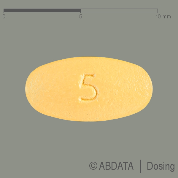 Produktabbildungen für TADALAFIL-biomo 5 mg Filmtabletten in der Vorder-, Hinter- und Seitenansicht.