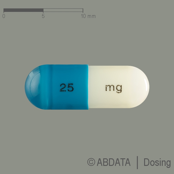 Produktabbildungen für ATOMOXE-1A Pharma 25 mg Hartkapseln in der Vorder-, Hinter- und Seitenansicht.