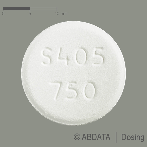 Produktabbildungen für FOSRENOL 750 mg Kautabletten in der Vorder-, Hinter- und Seitenansicht.