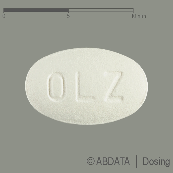 Produktabbildungen für OLANZAPIN beta 7,5 mg Filmtabletten in der Vorder-, Hinter- und Seitenansicht.