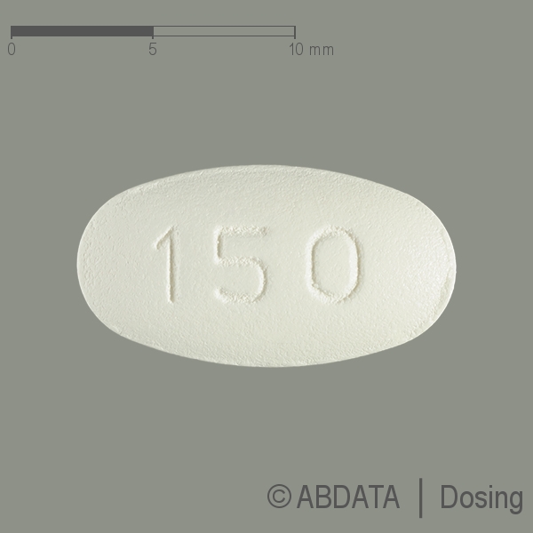 Produktabbildungen für IRBESARTAN Fair-Med 150 mg Filmtabletten in der Vorder-, Hinter- und Seitenansicht.