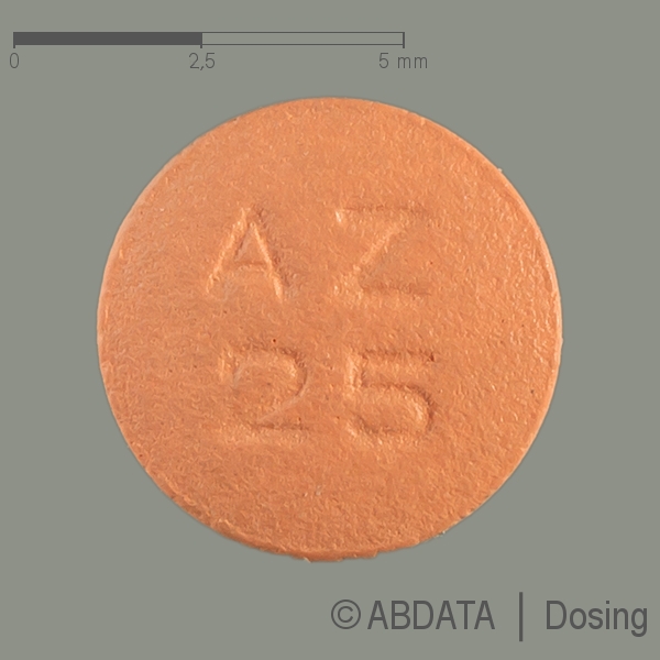 Produktabbildungen für AZATHIOPRIN AL 25 mg Filmtabletten in der Vorder-, Hinter- und Seitenansicht.