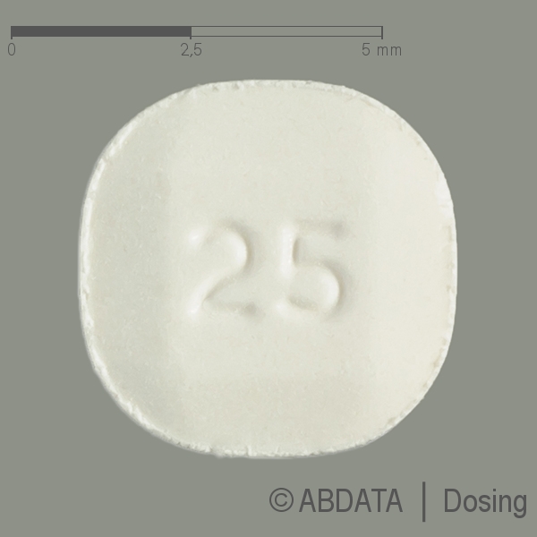 Produktabbildungen für LAMICTAL 25 mg Tabl.z.Herst.e.Susp.z.Einnehmen in der Vorder-, Hinter- und Seitenansicht.