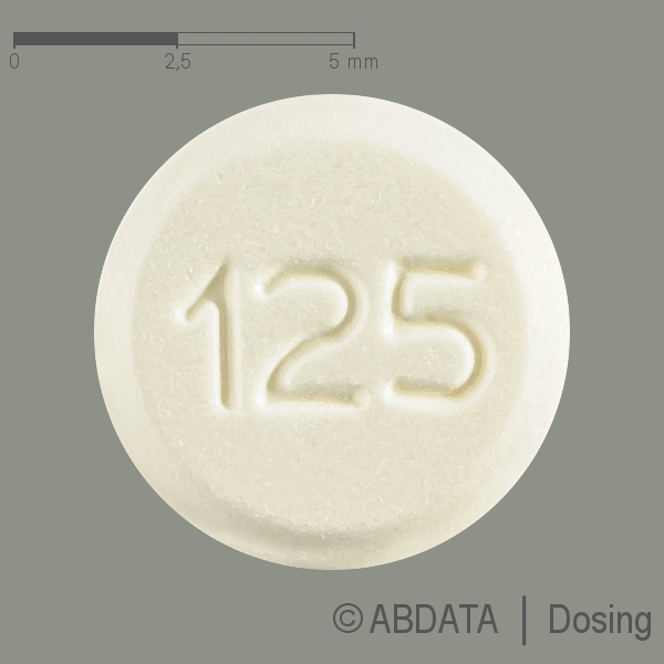Produktabbildungen für L-THYROXIN Zentiva 125 Mikrogramm Tabletten in der Vorder-, Hinter- und Seitenansicht.