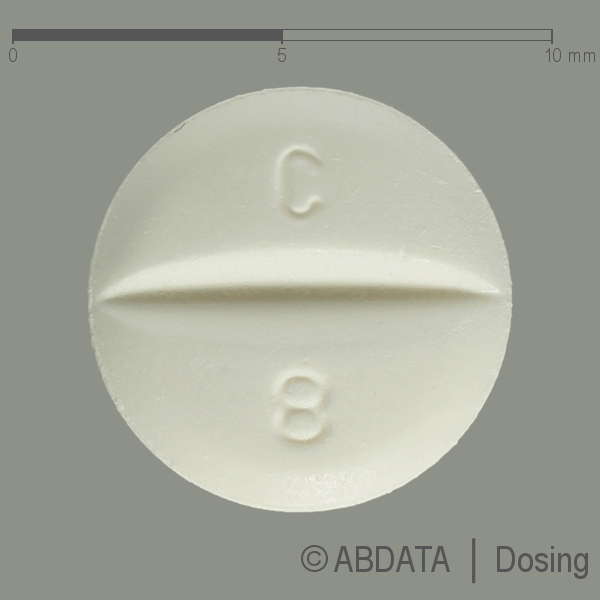 Produktabbildungen für CANDESARTAN Zentiva 8 mg Tabletten in der Vorder-, Hinter- und Seitenansicht.