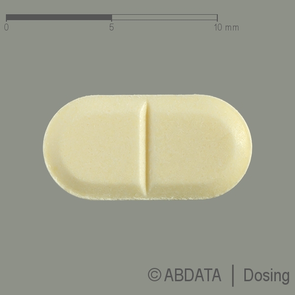 Produktabbildungen für GLIMEPIRID-ratiopharm 3 mg Tabletten in der Vorder-, Hinter- und Seitenansicht.