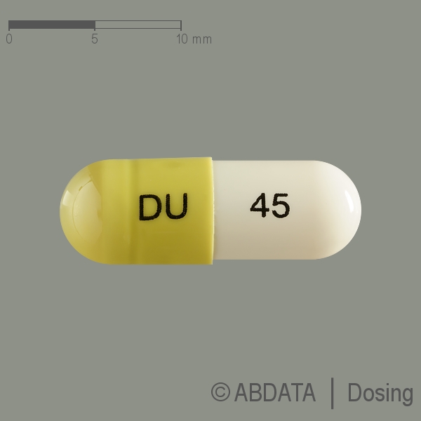 Produktabbildungen für DULOXETIN Glenmark 45 mg magensaftres.Hartkapseln in der Vorder-, Hinter- und Seitenansicht.