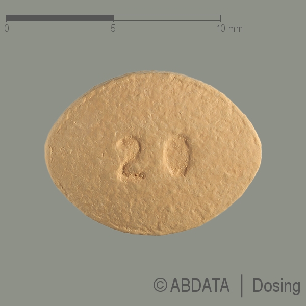 Produktabbildungen für SIMVASTATIN Atid 20 mg Filmtabletten in der Vorder-, Hinter- und Seitenansicht.