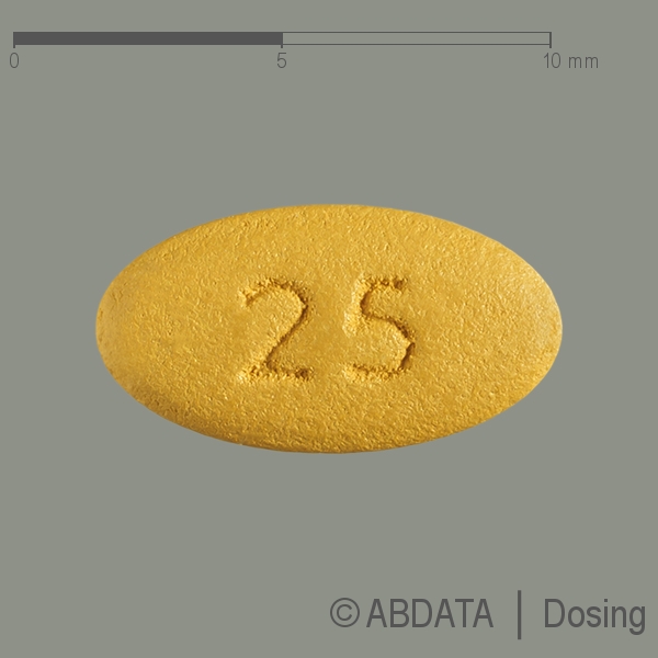 Produktabbildungen für AGOMELATIN-ratiopharm 25 mg Filmtabletten in der Vorder-, Hinter- und Seitenansicht.