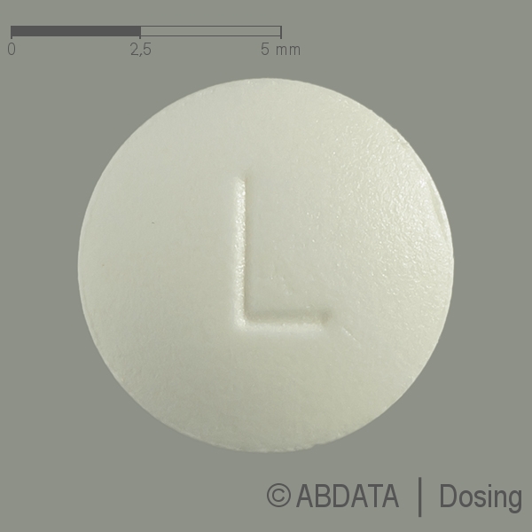 Produktabbildungen für LOPERAMID-ratiopharm 2 mg Filmtabletten in der Vorder-, Hinter- und Seitenansicht.