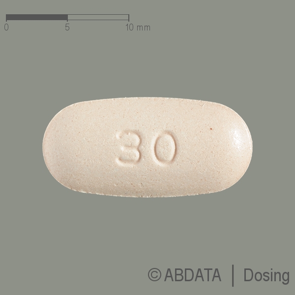 Produktabbildungen für ARPOYA 30 mg Tabletten in der Vorder-, Hinter- und Seitenansicht.