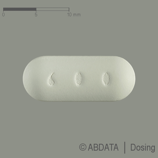Produktabbildungen für GABAPENTIN AAA 600 mg Filmtabletten in der Vorder-, Hinter- und Seitenansicht.