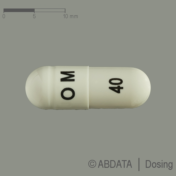 Produktabbildungen für OMEPRAZOL AL 40 mg magensaftresistente Hartkapseln in der Vorder-, Hinter- und Seitenansicht.