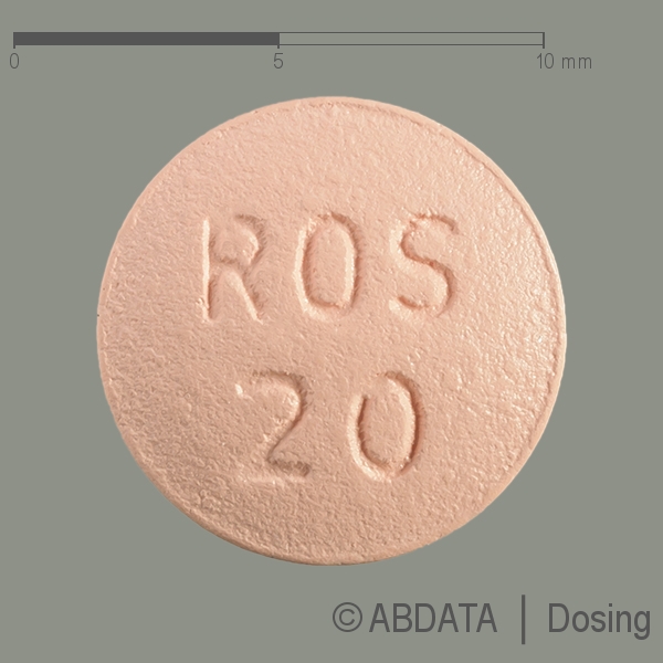 Produktabbildungen für ROSUVASTATIN Aristo 20 mg Filmtabletten in der Vorder-, Hinter- und Seitenansicht.