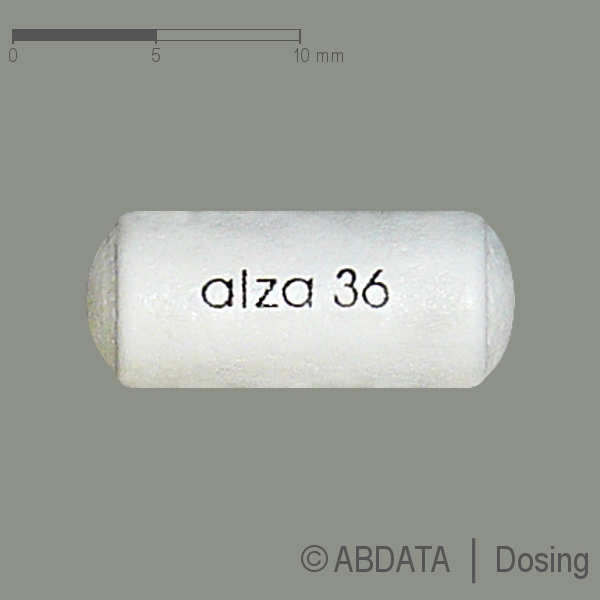 Produktabbildungen für CONCERTA 36 mg Retardtabletten in der Vorder-, Hinter- und Seitenansicht.