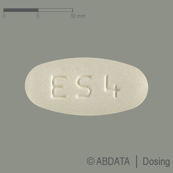 Produktabbildungen für EZETIMIB/Simvastatin Mylan 10 mg/80 mg Tabletten in der Vorder-, Hinter- und Seitenansicht.