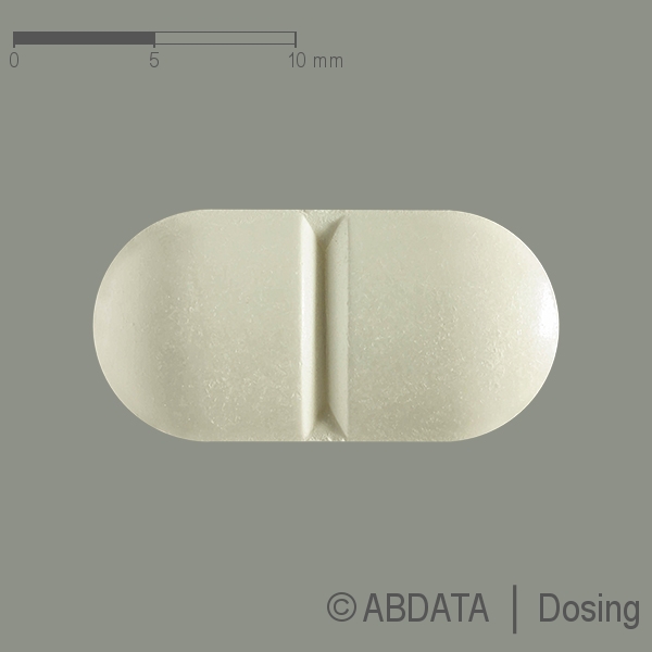 Produktabbildungen für ESLIBON 600 mg Tabletten in der Vorder-, Hinter- und Seitenansicht.