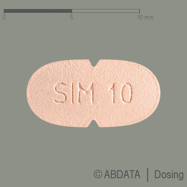 Produktabbildungen für SIMVAHEXAL 10 mg Filmtabletten Dose in der Vorder-, Hinter- und Seitenansicht.