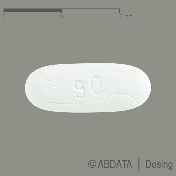 Produktabbildungen für EXJADE 90 mg Filmtabletten in der Vorder-, Hinter- und Seitenansicht.