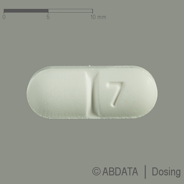 Produktabbildungen für NEVIRAPIN-ratiopharm 200 mg Tabletten in der Vorder-, Hinter- und Seitenansicht.