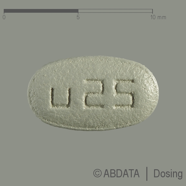 Produktabbildungen für BRIVIACT 25 mg Filmtabletten in der Vorder-, Hinter- und Seitenansicht.
