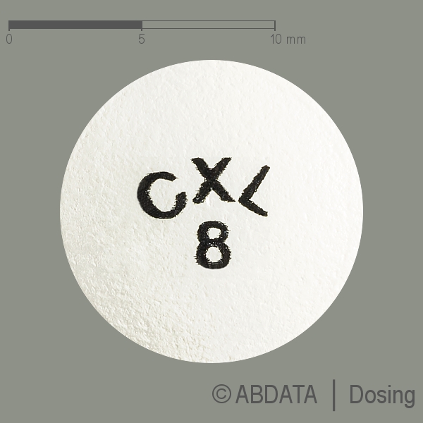 Produktabbildungen für CARDULAR PP 8 mg Retardtabletten in der Vorder-, Hinter- und Seitenansicht.