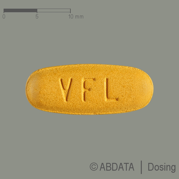 Produktabbildungen für AMLODIPIN/Valsartan/HCT-1A Pharma 10mg/320mg/25mg in der Vorder-, Hinter- und Seitenansicht.