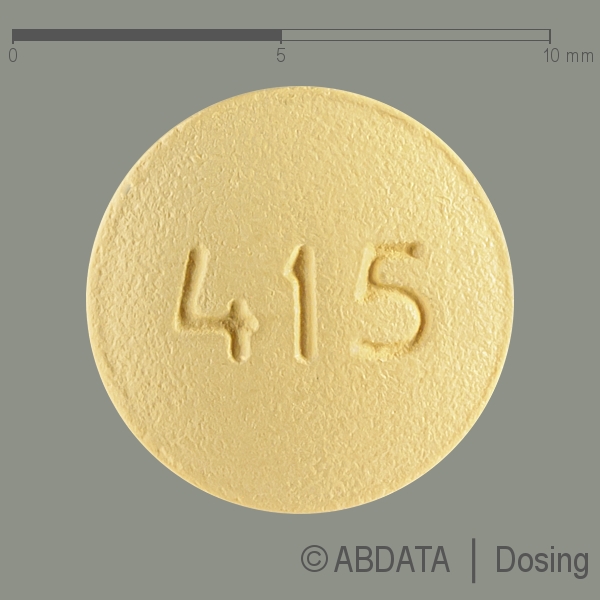 Produktabbildungen für RYEQO 40 mg/1 mg/0,5 mg Filmtabletten in der Vorder-, Hinter- und Seitenansicht.