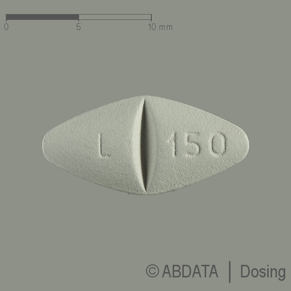 Produktabbildungen für LAMIVUDIN Teva Pharma B.V. 150 mg Ratio.Filmtabl. in der Vorder-, Hinter- und Seitenansicht.