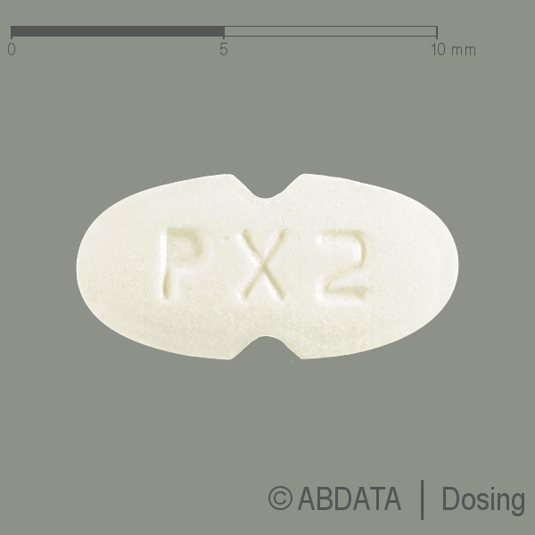 Produktabbildungen für PRAMIPEXOL dura 0,18 mg Tabletten in der Vorder-, Hinter- und Seitenansicht.