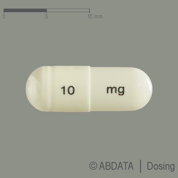 Produktabbildungen für ATOMOXETIN beta 10 mg Hartkapseln in der Vorder-, Hinter- und Seitenansicht.