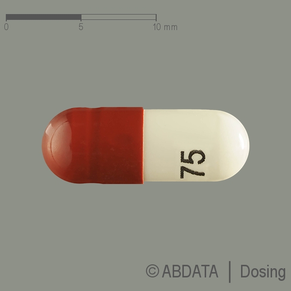 Produktabbildungen für PREGABALIN Tillomed 75 mg Hartkapseln in der Vorder-, Hinter- und Seitenansicht.