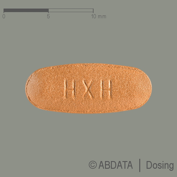 Produktabbildungen für VALSARTAN HEXAL comp.160 mg/25 mg Filmtabletten in der Vorder-, Hinter- und Seitenansicht.