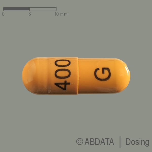 Produktabbildungen für GABAPENTIN AbZ 400 mg Hartkapseln in der Vorder-, Hinter- und Seitenansicht.