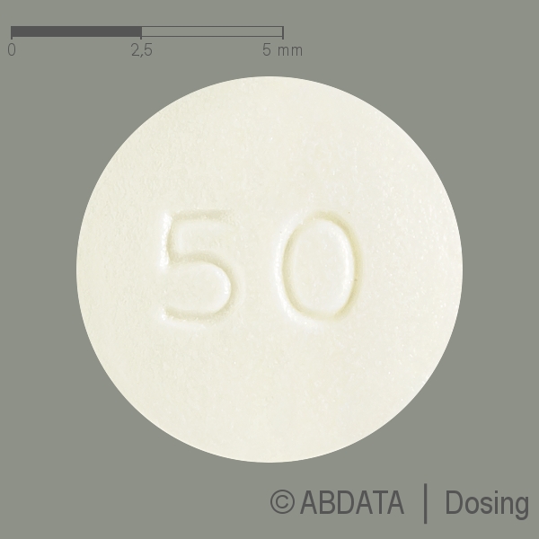 Produktabbildungen für QUETIAPIN HEXAL 50 mg Retardtabletten in der Vorder-, Hinter- und Seitenansicht.
