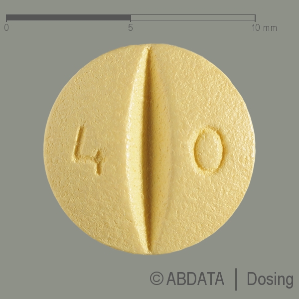 Produktabbildungen für OLMESARTAN/Amlodipin AbZ 40 mg/5 mg Filmtabletten in der Vorder-, Hinter- und Seitenansicht.