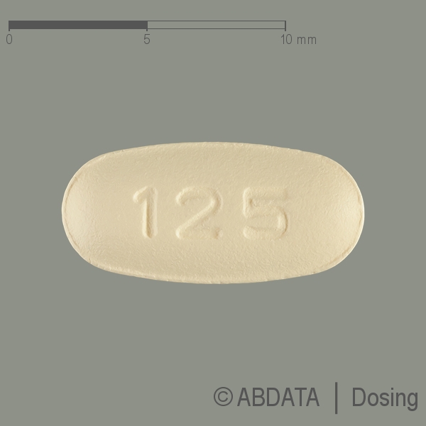 Produktabbildungen für BOSENTAN beta 125 mg Filmtabletten in der Vorder-, Hinter- und Seitenansicht.